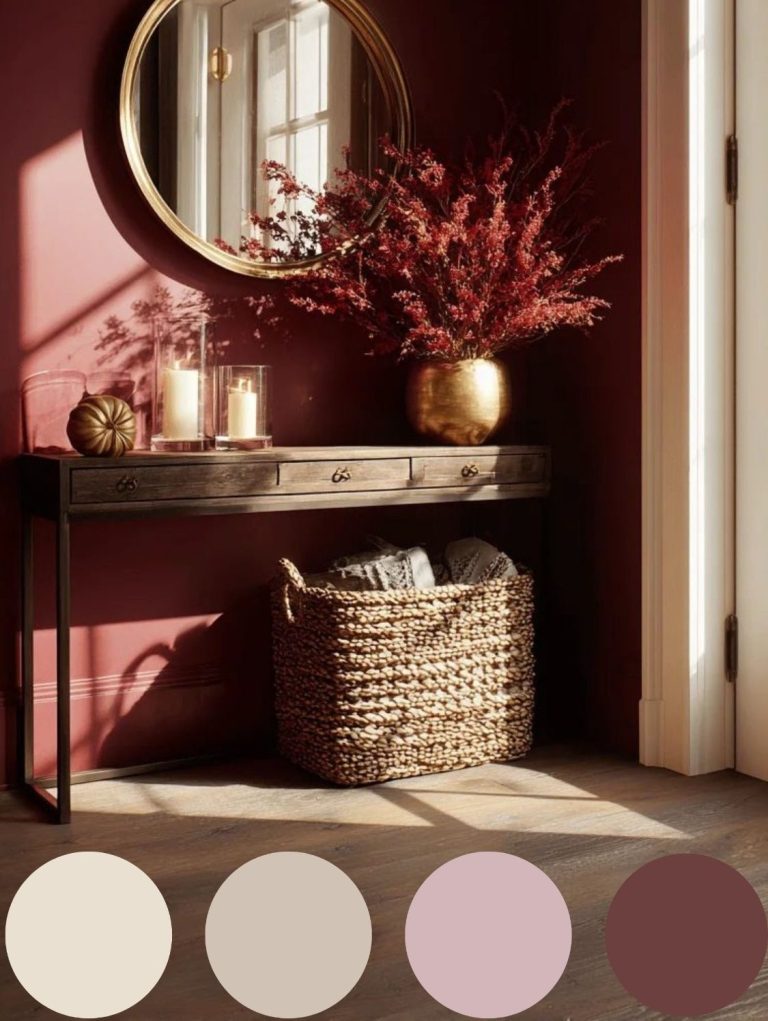 Moderne woonkamer met roze tinten, witte meubels en kleurrijke decoratie.